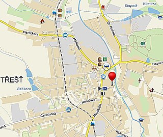 Mapka prodejna Třešť.